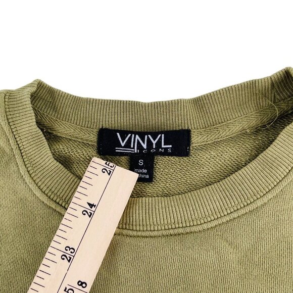 Vinyl Icons Amsterdam Olive Green Sweatshirt S 100% Cotton - Picture 2 of 6